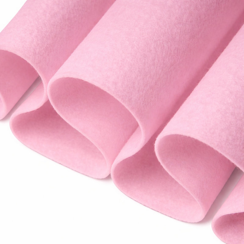 Tissu en feutre LA | 72 po de largeur et 1,6 mm d'épaisseur | Tissu en feutre doux non rigide | Jaune 20 verges, Rose bébé