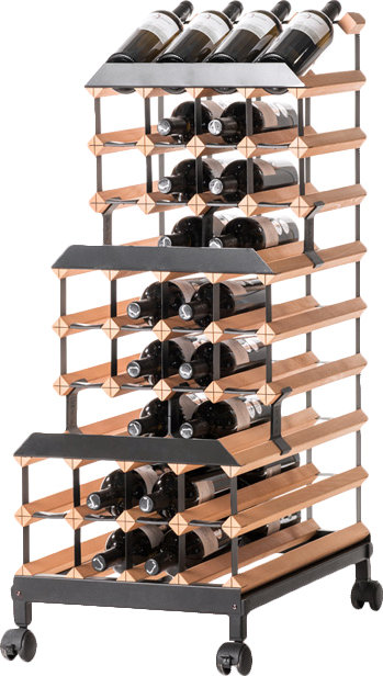 Hilal In Motion Solid Wood Floor Wine Bottle Rack in Natural