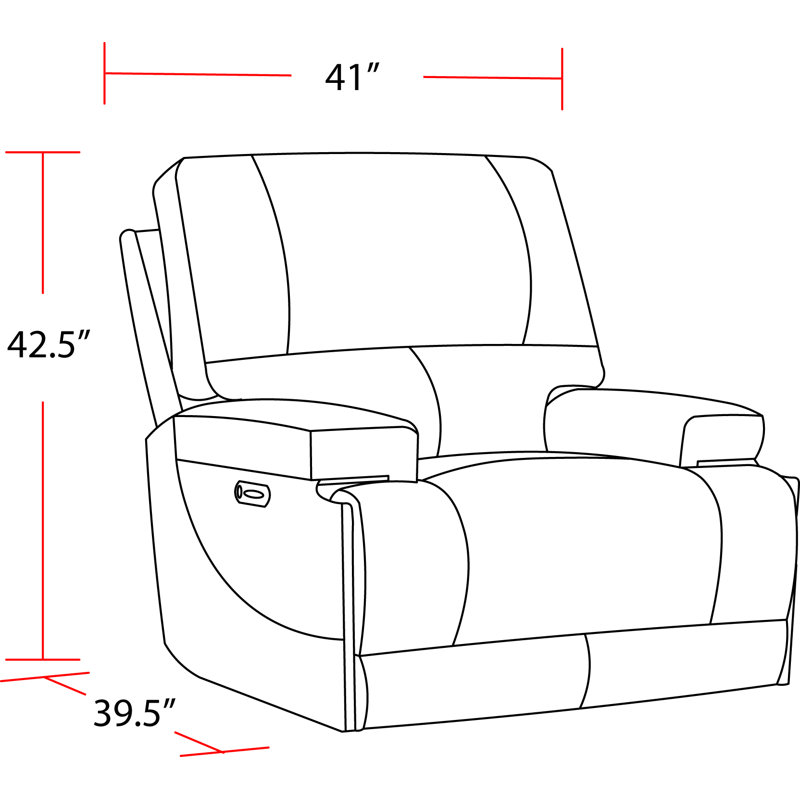 Adlan 41" Top Grain Leather Cordless Power Recliner with Adjustable Headrest - Powered By Freemotion Arms Two Pack