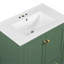 Meuble-lavabo vert 30 po avec lavabo simple, lavabo sous le comptoir, armoire de rangement pour la salle de bain avec 2 portes et un tiroir, fermeture en douceur, rangement multifonctionnel