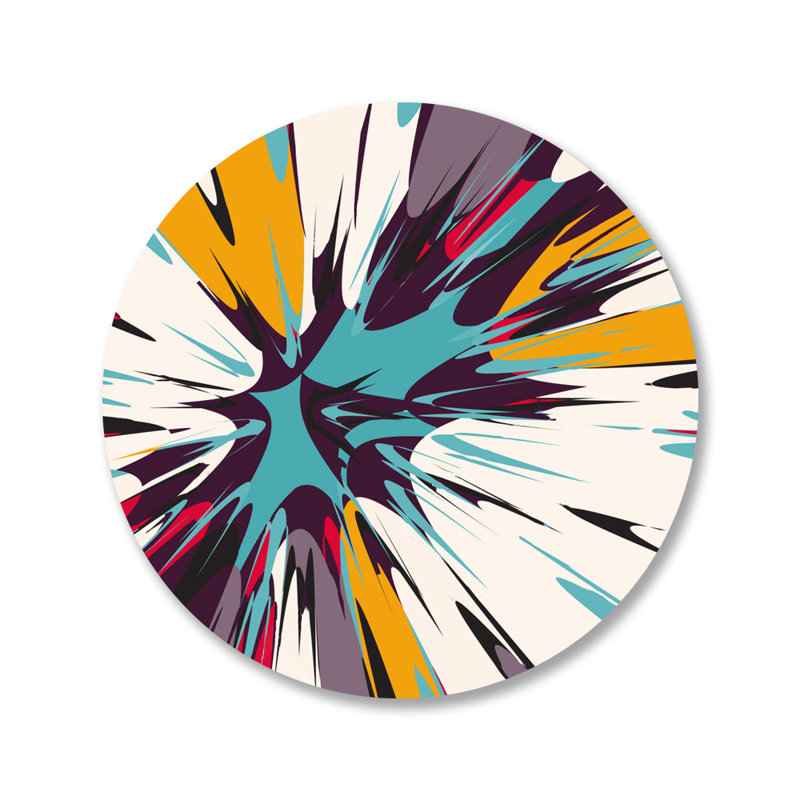Flash - imprimé rond sans cadre, Plastique / acrylique, H 46 po x l 46 po