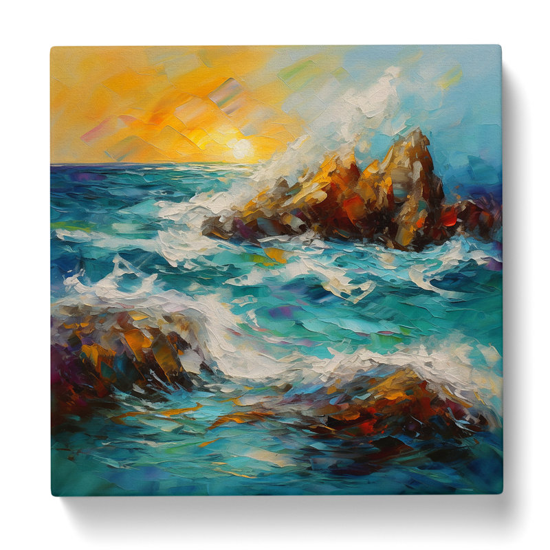 Ocean Palette Knife No.6 - No Frame Print