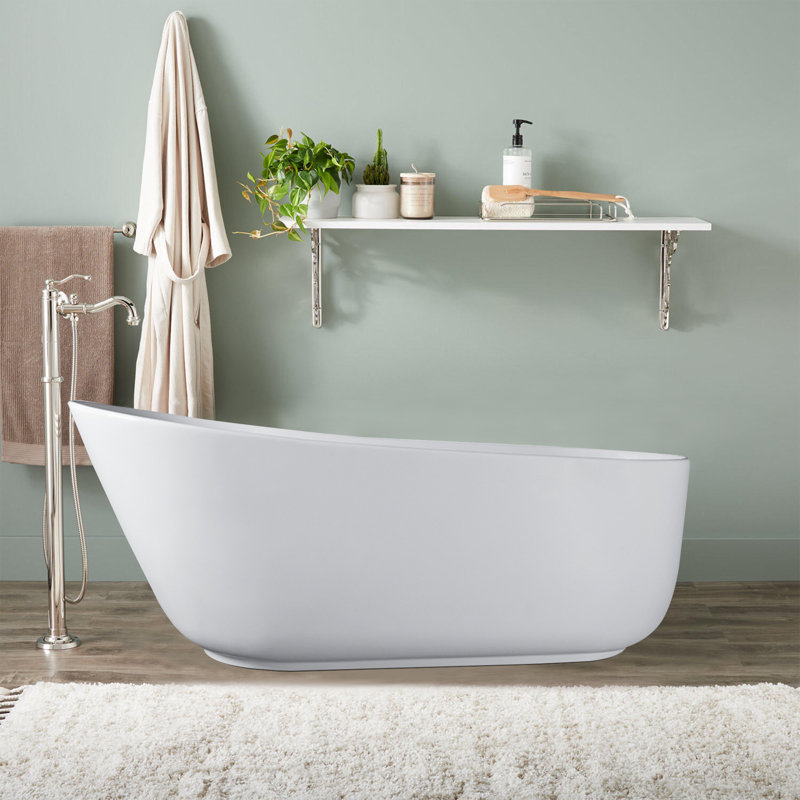 Baignoire de trempage autoportante de 59 po x 30 po, L 67 po x l 32 po