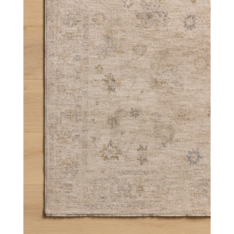Chris Loves Julia x Loloi Louisa Oatmeal / Stone Area Rug, Round 5'3"