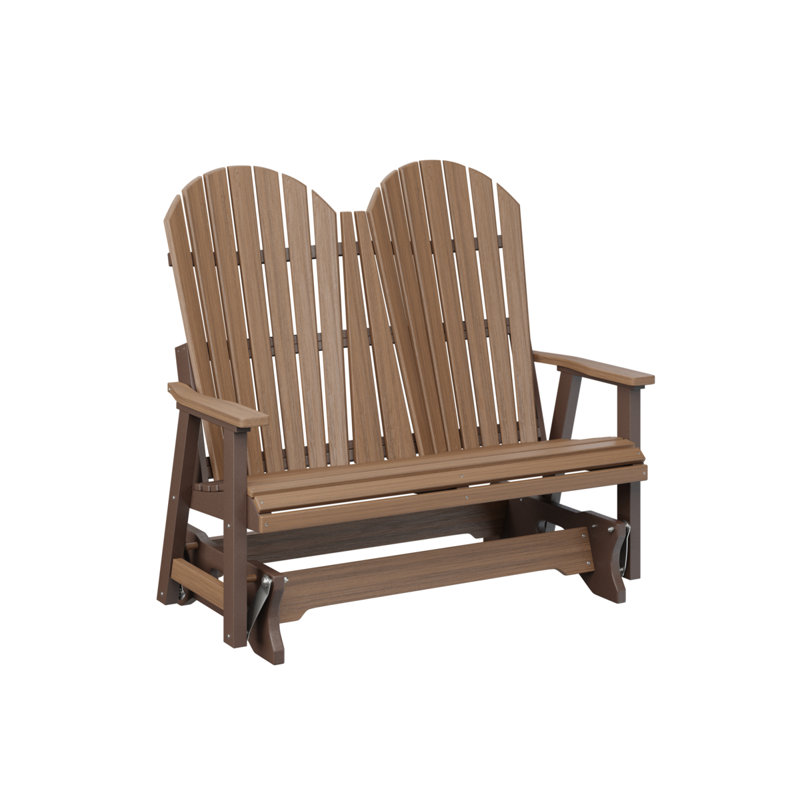 Comfo Back Outdoor Glider, Antique Mahogany Top/Chocolate Brown Base