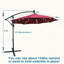 Parasol de terrasse 10 pieds à énergie solaire avec éclairage à DEL 8 lumières-2077609110