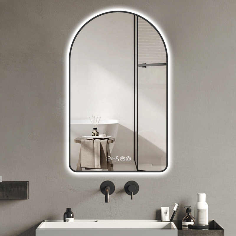 Miroir arqué 28 po x 48 po à DEL