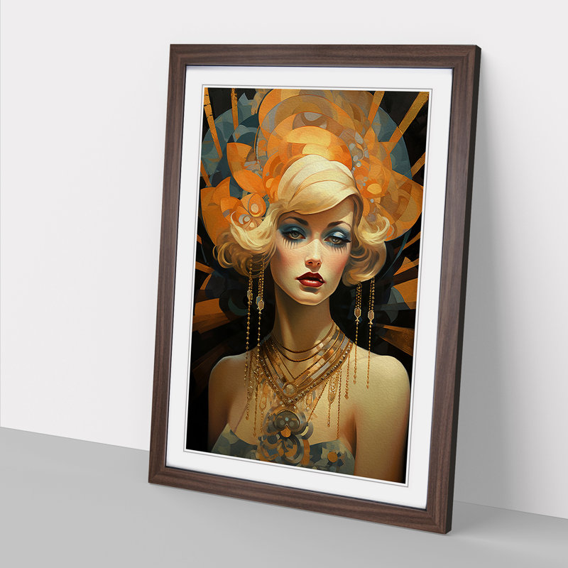 Single Picture Frame Print on Wood, Walnut Framed, 46cm H x 34cm W