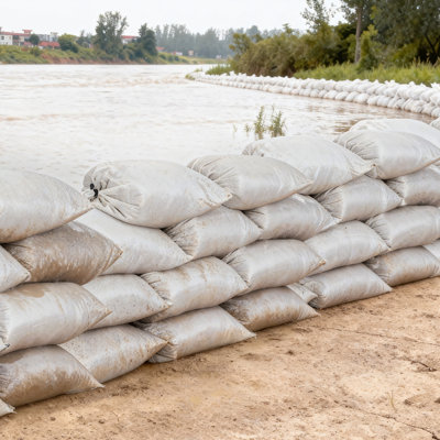 Empty Sandbags, 16 x 26 in, Heavy Duty Sand Bags Sacks with Ties, 50lb Capacity Woven Polypropylene Sandbags, Tear-Resistant & UV-Resistant Sand Bags for Flood Protection Barrier