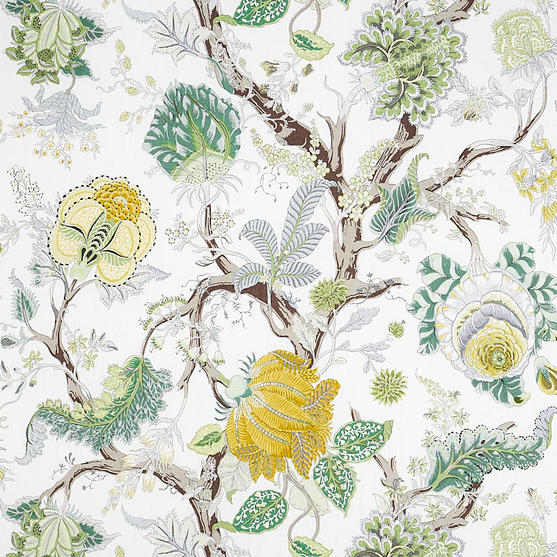 Tissu indien avec arbre, Citron