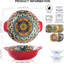 Ensemble de 6 bols en céramique avec poignées, bols à soupe et à salade de style bohémien, va au micro-ondes et au lave-vaisselle, vaisselle en porcelaine durable pour nouilles, pâtes et collations