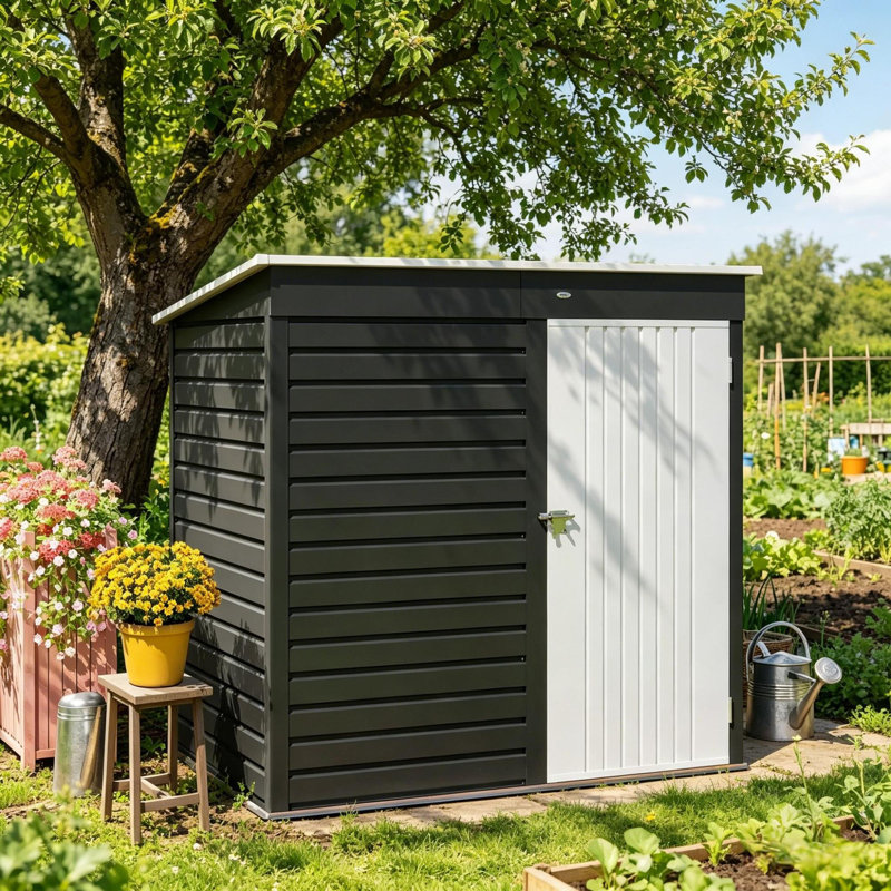 Remises peu encombrantes, rangement moderne en acier 6 x 4 pi pour la cour arrière