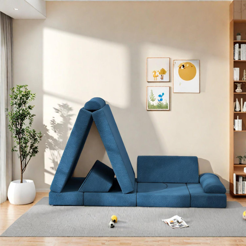Ensemble 12 pièces de blocs de jeu en mousse pour tout-petits avec housses amovibles pour un jeu intérieur créatif
