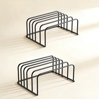Cutting Board Holder Rack With 5 Slots, Metal Bakeware Organizer For Kitchen Cabinet And Countertop Storage Of Cutting Boards, Baking Sheets, Pans And Trays