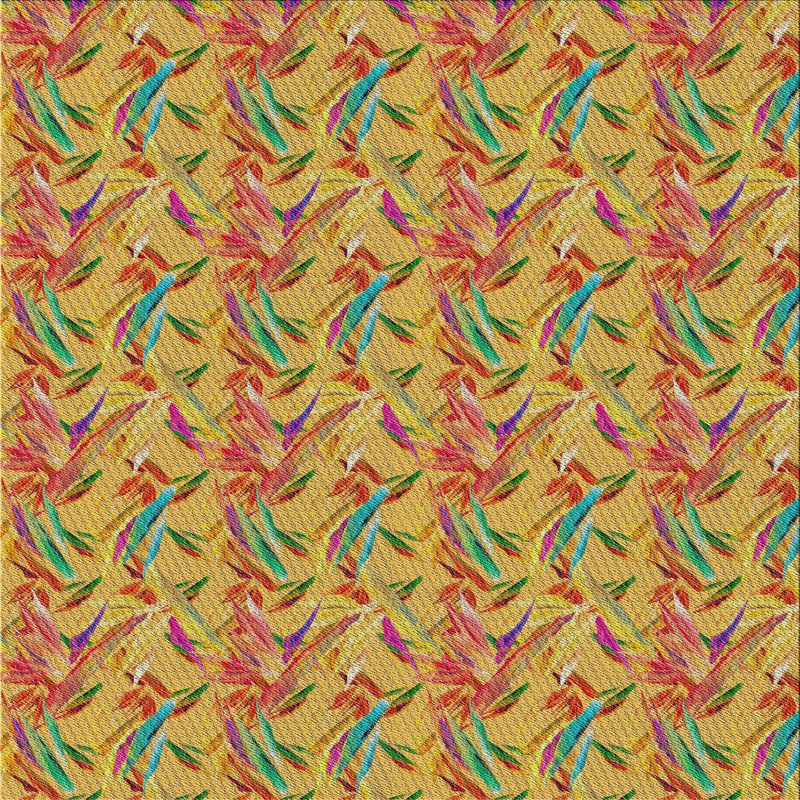 Tapis vert/rouge tissé à la machine, Carré 7 pi