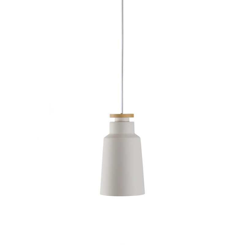 1 - Light Cylinder Pendant, Flat White/Nature
