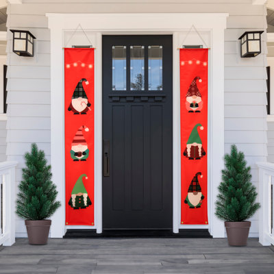 12" x 72" Gnome Christmas Banners - Festive Holiday Window Decor