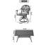 Ensemble de salle à manger 5 pièces en aluminium coulé résistant aux intempéries, comprenant 4 chaises pivotantes et une table rectangulaire avec cadre noir-1542227925