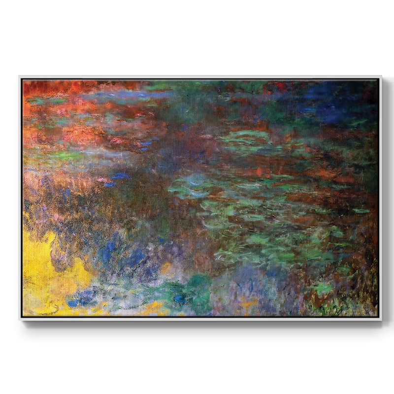 Water Lily Pond, Evening (panneau de droite), 1920, reproduction sur toile encadrée, H 27 po x l 41 po x P 2 po, Blanc