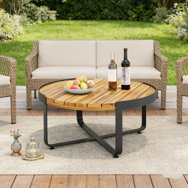 Table basse de patio, Teck