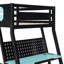 Lit superposé avec bureau, lit mezzanine, base de lit simple bleu nuage-289689876-289689872