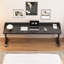 Table d'appoint rectangulaire noire en composite de bois et en acier-1795100192