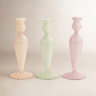 Bougeoir de table en verre 