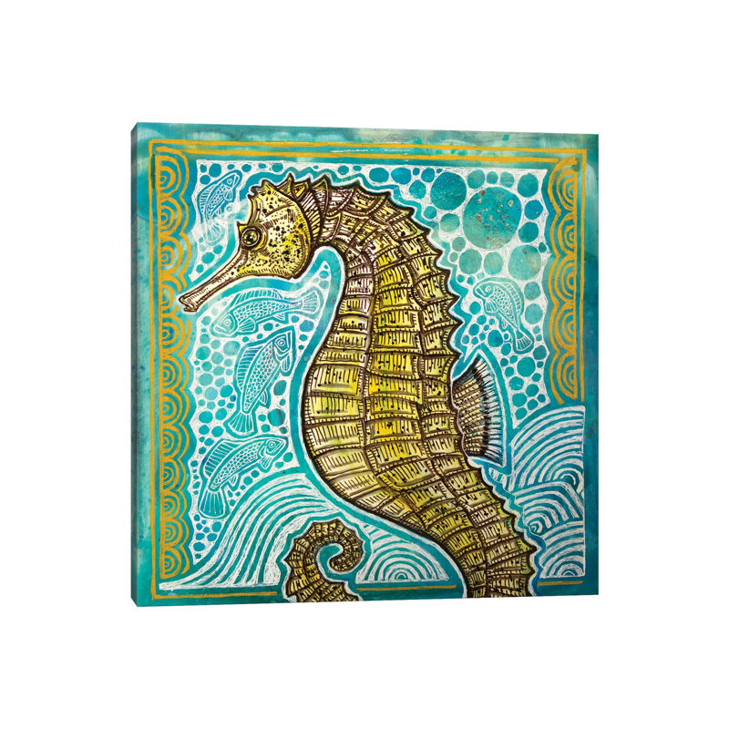 Lined Seahorse by Lynnette Shelley - Wrapped Canvas Print, 30.48 cm H x 30.48 cm W