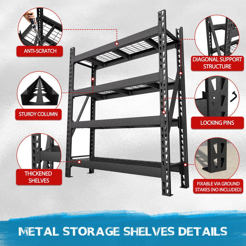 72' H Diagonal Support Structure Shelf Unit