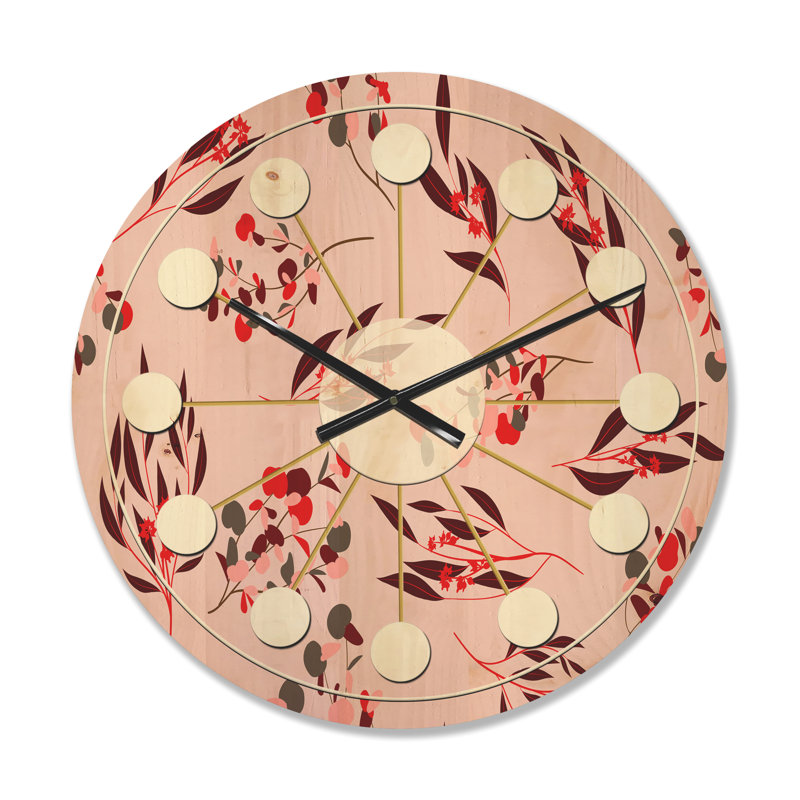 Horloge murale en bois Bright Eucalyptus, Petit