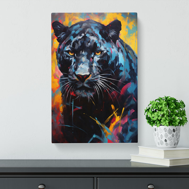 Panther Expressionism Art - Wrapped Canvas, 76cm H x 50cm W x 3cm D