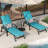 Set of 2 Outdoor Lounge Chairs with 5-Position Adjustable Backrest, PVC-coated polyester Fabric, Metal Frame for Patio, Garden, Poolside, Balcony-1803124531