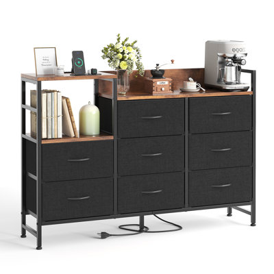 8 Drawer 52" W Double Dresser with Power Outlet by 17 Stories