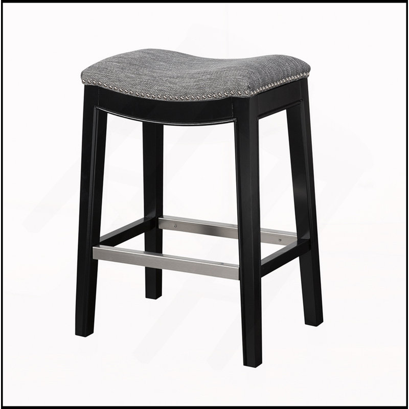 Tabouret de comptoir Saddle, Tissu gris