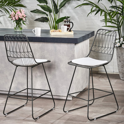 2 tabourets de comptoir en fer avec coussins Splash