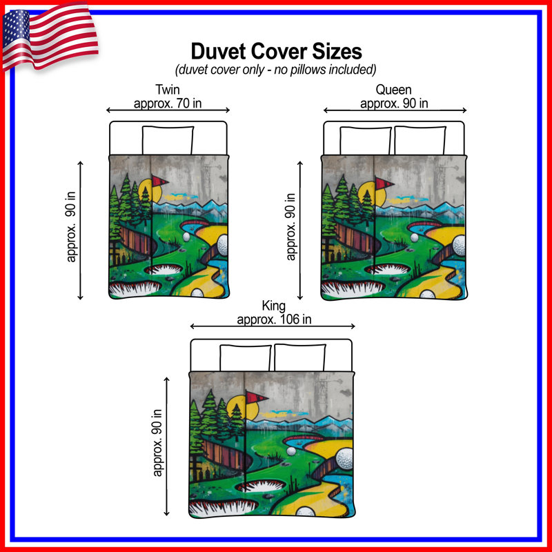Golf Course Graffiti Duvet Covers, King