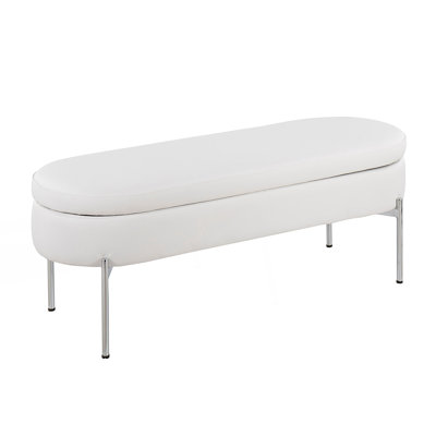 Contemporary Storage Bench With Metal Base
