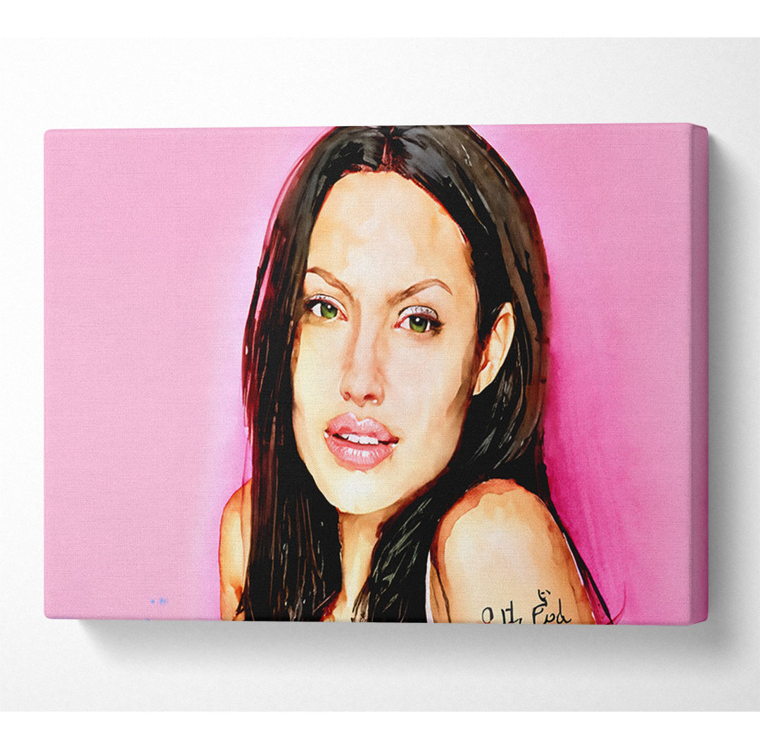 Angelina Jolie Pink - Leinwanddrucke im Wrapped-Format