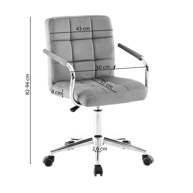 Aisleigh Velvet Office Chair, Pink