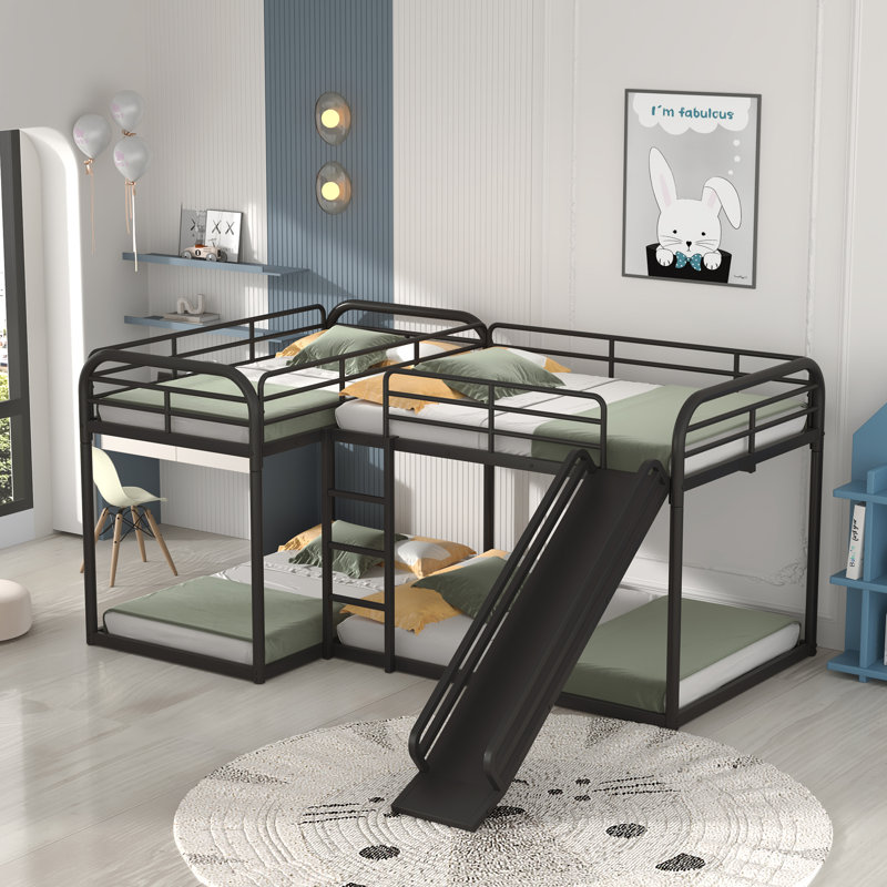 Lits simples superposés en forme de L Fodor par Isabelle & Max ™, Noir
