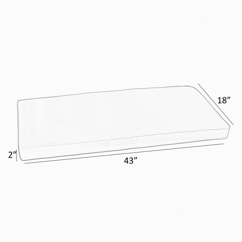 Coussin de siège intérieur / extérieur Sunbrella, H 2 po x l 43 po x P 18 po