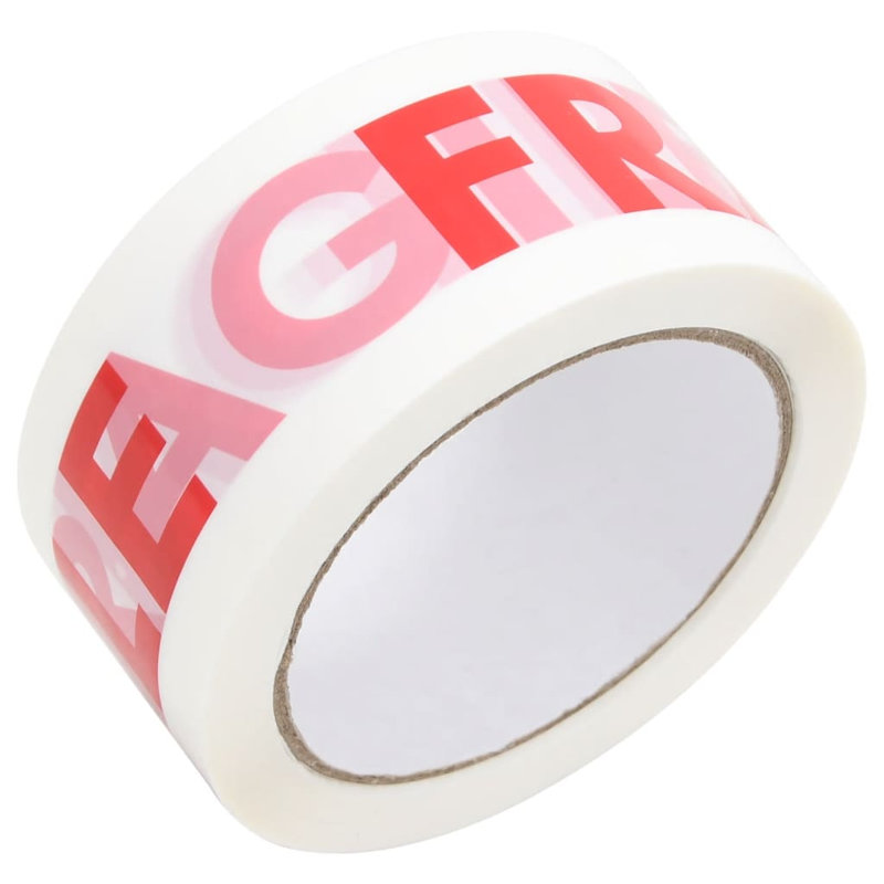  Ruban d'emballage, 36 pièces, imprimé blanc FRAGILE 1,89 po x 216,5 pi