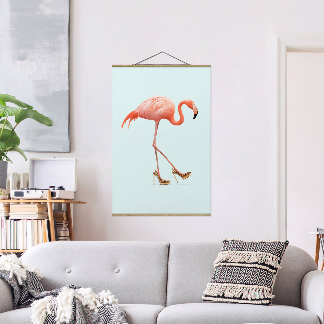 Stoffbild Flamingo mit High Heels von Jonas Loose