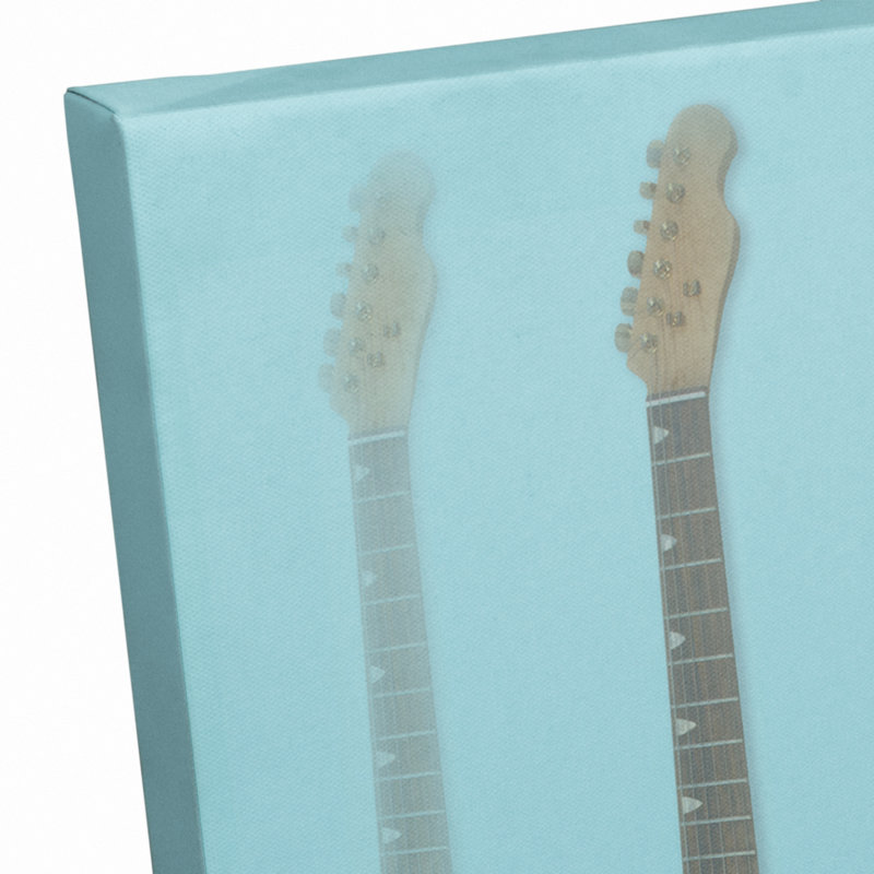 Art sur toiles de guitare rouge Mounce, H 20 po x l 16 po x P 1,25 po