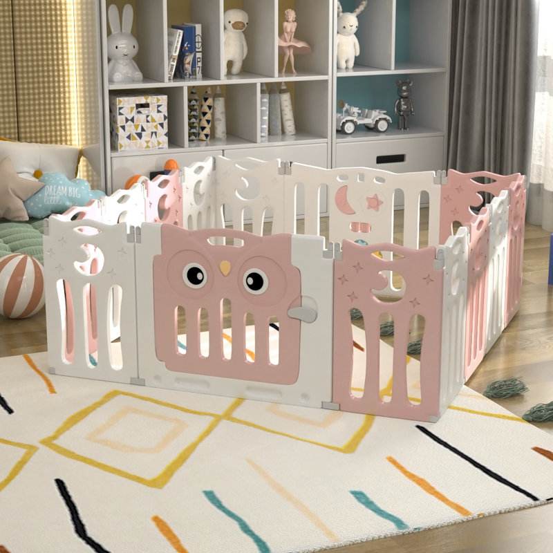 Planas Safety Gate, Pink/White, 63cm H x 143cm W x 179cm D