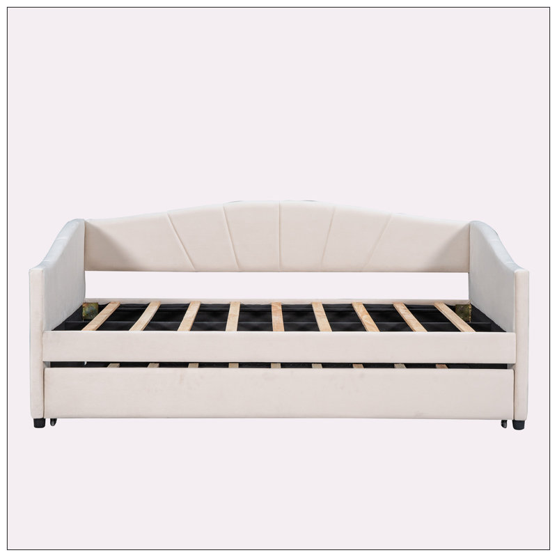 Daybed With Trundle, Beige