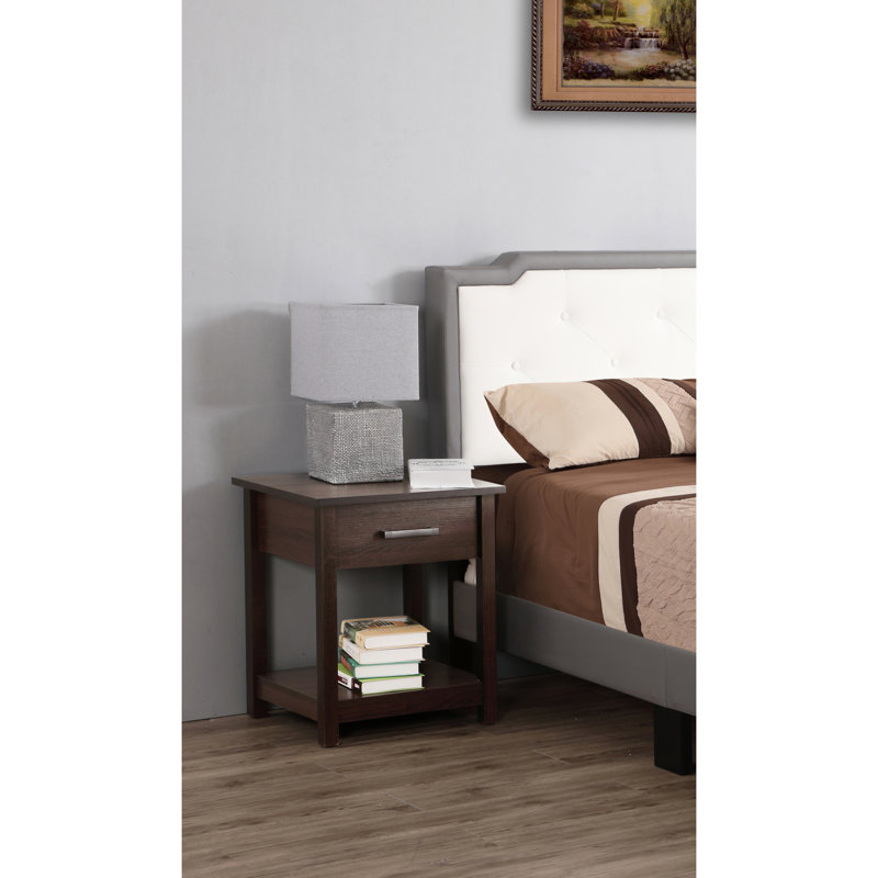 Modern Practical Nightstand Particle Board Sleek Design