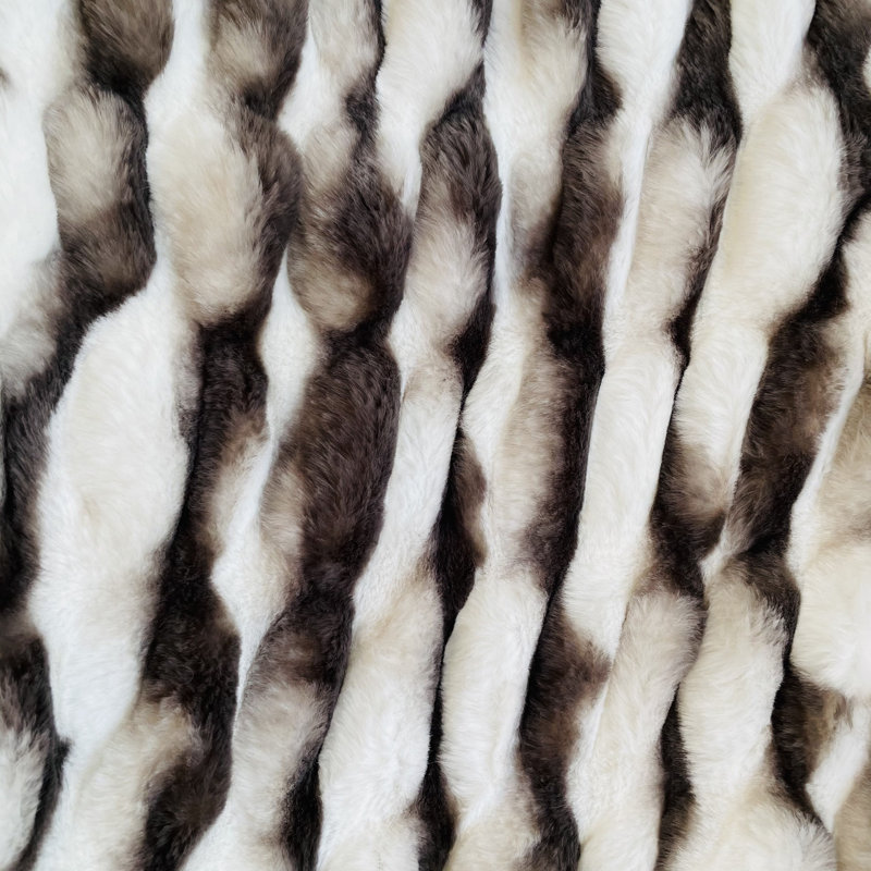 Snow Chinchilla Knitted Throw Blanket, Charcoal, 102" W x 116" L