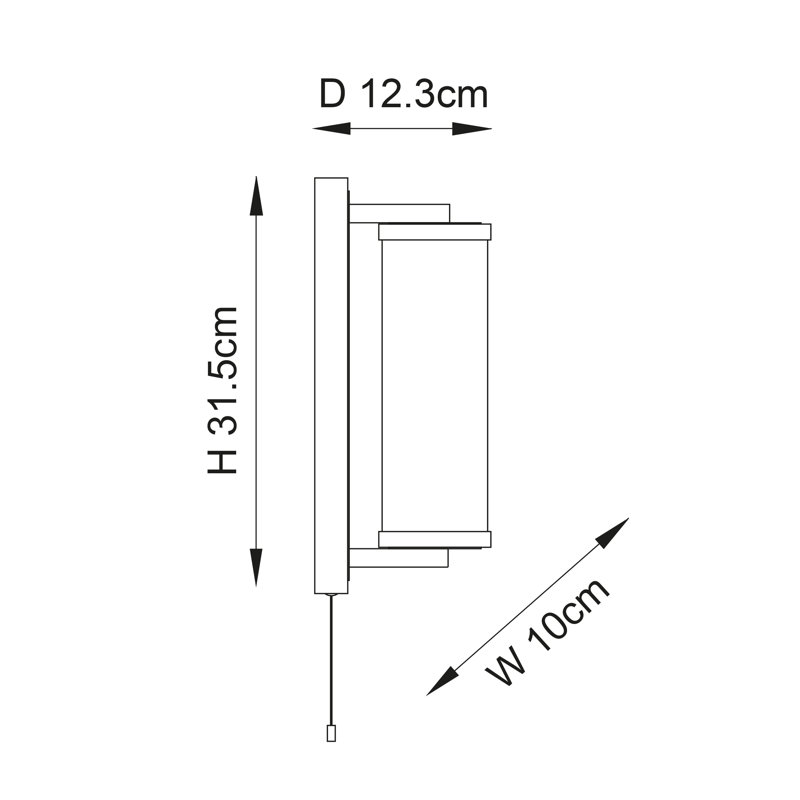 Orwin Candle Wall Light, Satin Brass