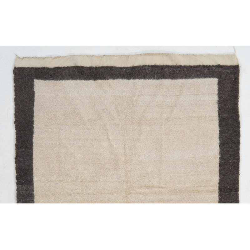 Tapis Tulu rétro fait à la main en laine naturelle non teinte et en laine grise, options personnalisées